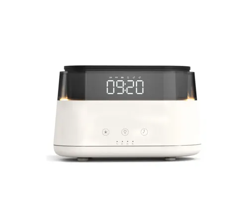 Светодиодный USB увлажнитель-ароматизатор Brava с часами с подсветкой, белый