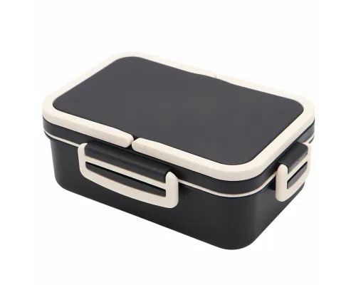 Ланчбокс (контейнер для еды) Inar из пшеничного волокна, чёрный.