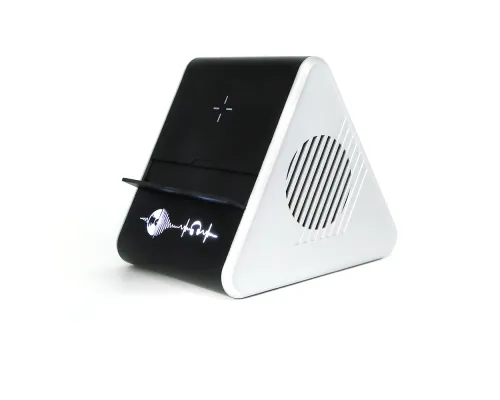 Колонка Dorn с беспроводной зарядкой и подсветкой гравировки, черный