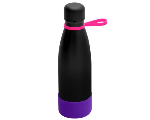 Термобутылка герметичная вакуумная Olivia To Go, чёрный/розовый/фиолетовый
