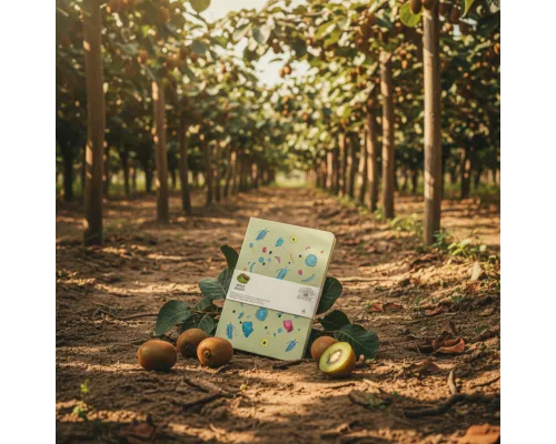 Блокнот из растительного сырья Tutti Frutti в твёрдом переплёте, киви
