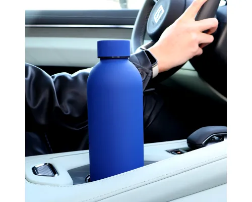 Термобутылка Perfecto софт-тач, синий