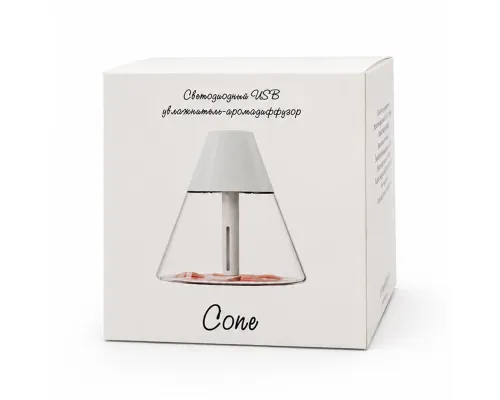 Светодиодный USB увлажнитель-аромадиффузор Cone, белый