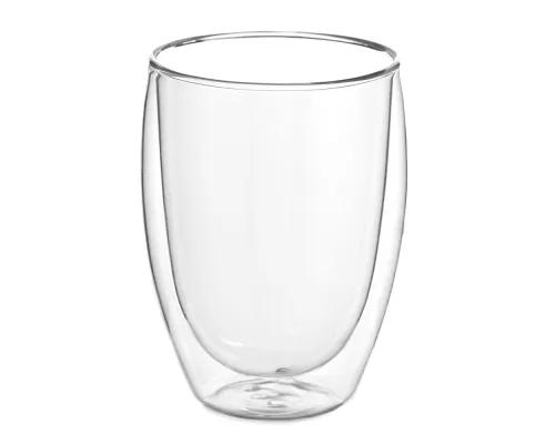 Стакан стеклянный Lotos с двойными стенками и крышкой, серый