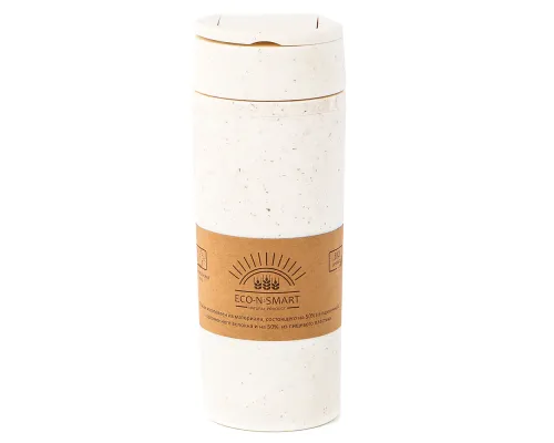 Термостакан с двойной стенкой Smile из пшеничного волокна, бежевый