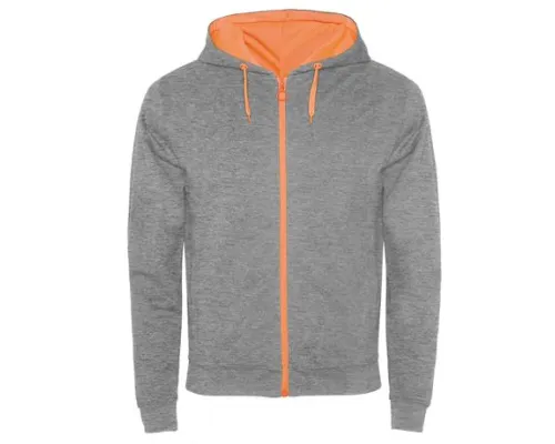 Толстовка FUJI мужская, СЕРЫЙ/ФЛУОРЕСЦЕНТНЫЙ ОРАНЖЕВЫЙ M