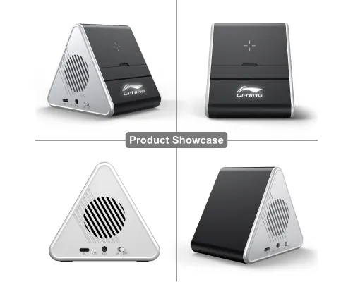 Колонка Dorn с беспроводной зарядкой и подсветкой гравировки, черный