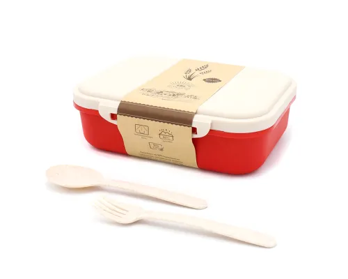 Ланчбокс (контейнер для еды) Ulf из пшеничного волокна, красный