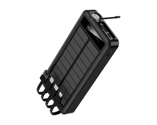 Внешний аккумулятор Xyron с солнечной панелью, 10000 mAh, черный