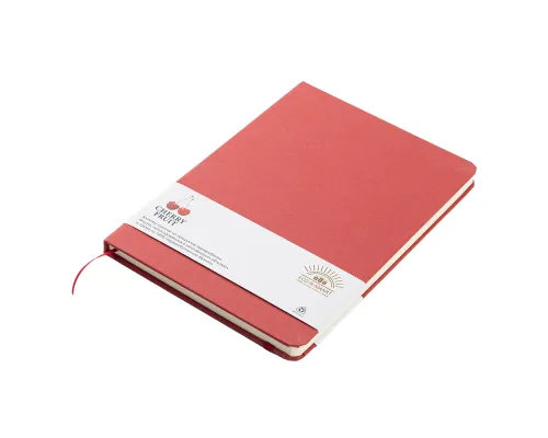 Блокнот из растительного сырья Tutti Frutti в твёрдом переплёте, вишнёвый