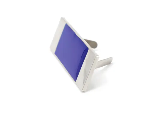 Шильд металлический, серебряно-синий