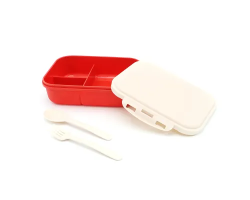 Ланчбокс (контейнер для еды) Ulf из пшеничного волокна, красный