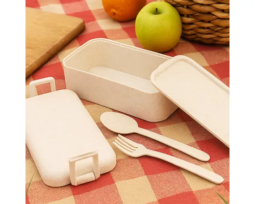 Ланчбокс (контейнер для еды) Bricker из пшеничного волокна, бежевый Ланчбокс (контейнер для еды) Bricker из пшеничного волокна, бежевый