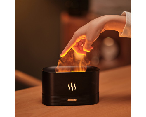 Светодиодный USB увлажнитель-ароматизатор Flame, черный Светодиодный USB увлажнитель-ароматизатор Flame, черный
