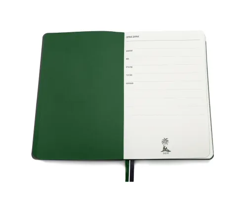 Ежедневник A5 недатированный Molfetta в мягком переплёте, серый/тёмно-зеленый