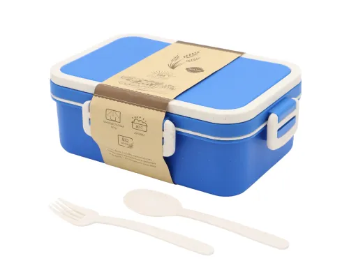 Ланчбокс (контейнер для еды) Inar из пшеничного волокна, синий.