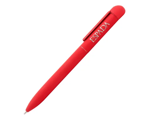 Ручка металлическая Espada софт-тач, красная