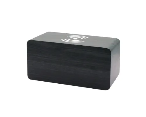 Многофункциональные часы - погодная станция с беспроводной зарядкой, черный