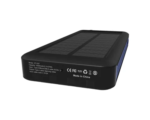 Внешний аккумулятор Xyron с солнечной панелью, 10000 mAh, синий