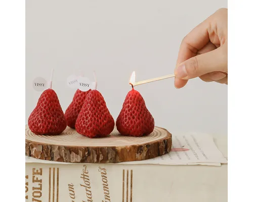 Свеча Клубника, набор (4 шт)
