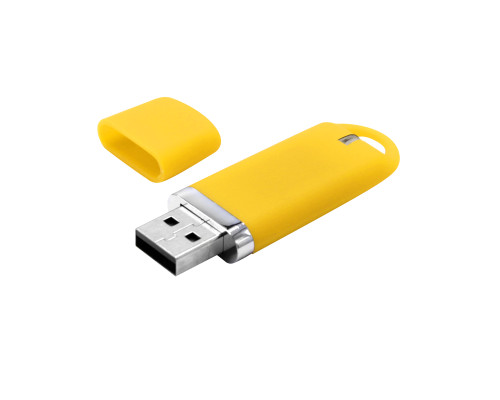Флешка Shape с покрытием Софт Тач 16 GB, желтая Флешка Shape с покрытием Софт Тач 16 GB, желтая