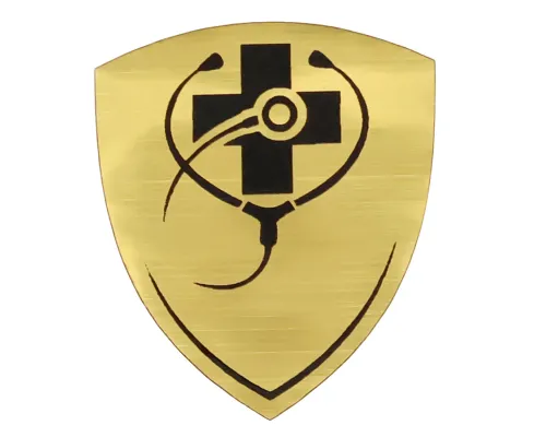 Шильд-наклейка медицина, золото