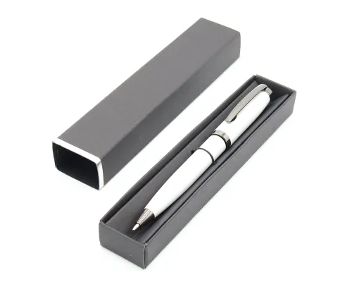 Ручка Betty в коробке Cradle чёрной с серебристым, белая