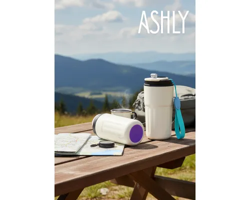Термокружка Ashly To Go, белая/бирюзовая/фиолетовая