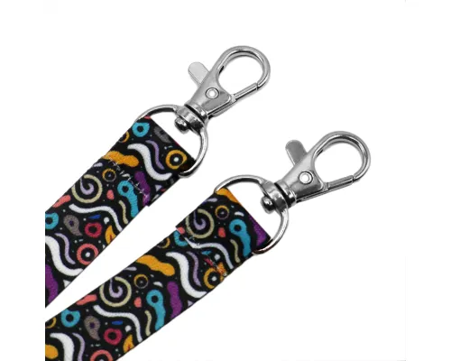 Ланъярд полноцветный Эл с двумя карабинами, 15 мм