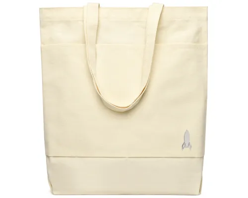 Сумка для покупок JETTA 325 г/м² с шильдом - ракета, натуральный