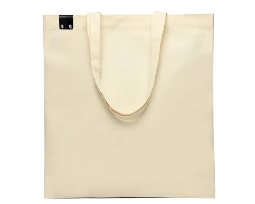 Сумка для покупок IVORY 325 г/м² с PU нашивкой, чёрный