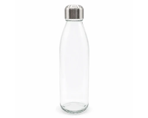 Бутылка стеклянная с манжетой и держателем Glassy, синяя