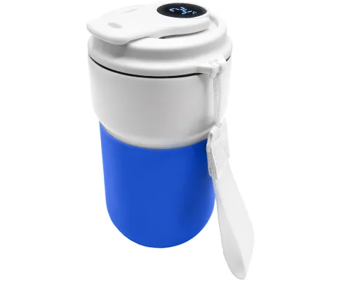 Термокружка вакуумная герметичная с дисплеем Clive To Go, белый/синий