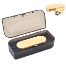 Флешка Green 16 Гб в футляре, светло-коричневый