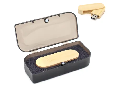 Флешка Green 16 Гб в футляре, светло-коричневый