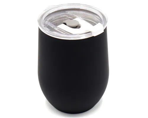 Термокружка с двойной стенкой SOFTO To Go софт-тач, черная/белая