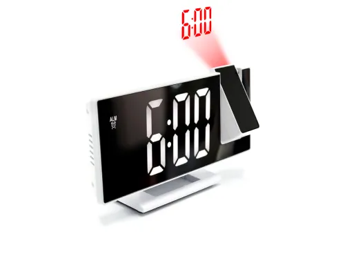 Часы-метеостанция Omix с проективным циферблатом, белые