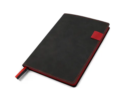 Ежедневник A5 недатированный Efemero в мягком переплёте, черно-красный