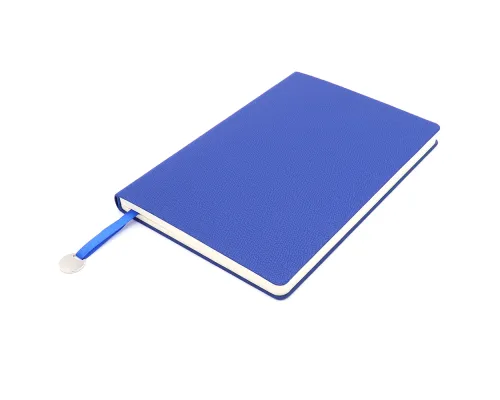 Блокнот A5 Officer в мягком переплёте с металлической биркой, синий