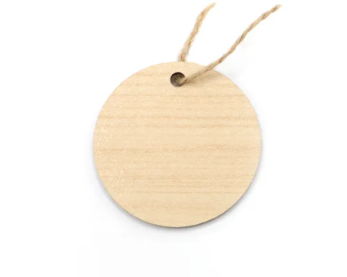 Бирка из ламинированного ХДФ на верёвке, Круглая