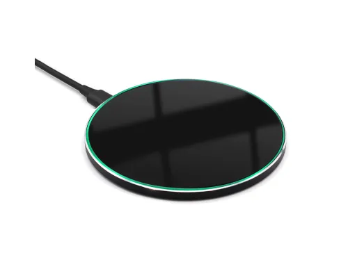 Беспроводное зарядное устройство Gravy с подсветкой и гравировкой 15W, черный