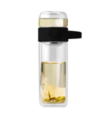 Бутылка Easy pot из боросиликатного стекла с инфьюзером, черная