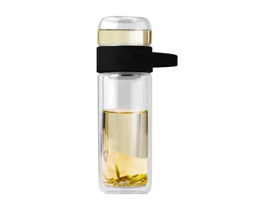 Бутылка Easy pot из боросиликатного стекла с инфьюзером, черная