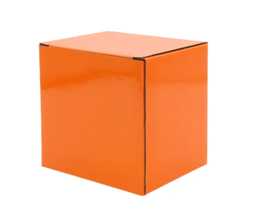 Коробка глянцевая для кружки Make me, оранжевая