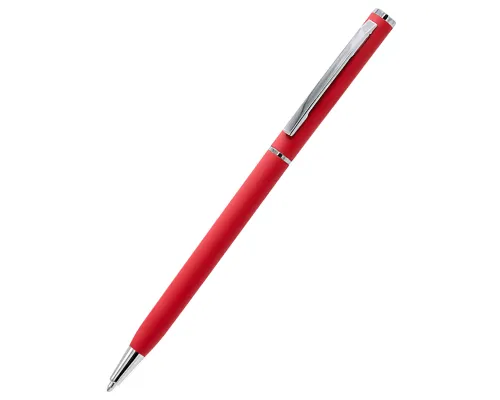 Ручка металлическая Tinny Soft софт-тач, светло-красная