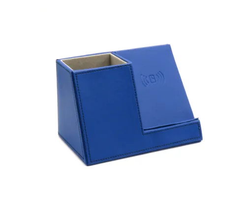 Настольный органайзер Ron c беспроводной зарядкой, синий