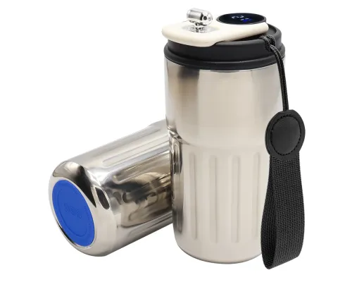 Термокружка Ashly To Go, серебристая/чёрная/тёмно-синяя