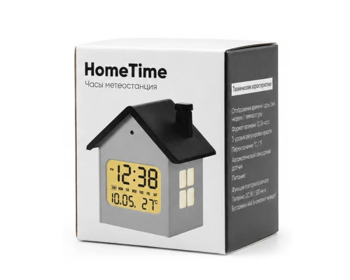 Часы метеостанция HomeTime, черные