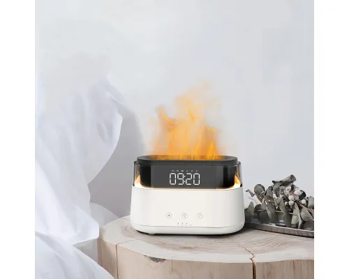 Светодиодный USB увлажнитель-ароматизатор Brava с часами с подсветкой, белый