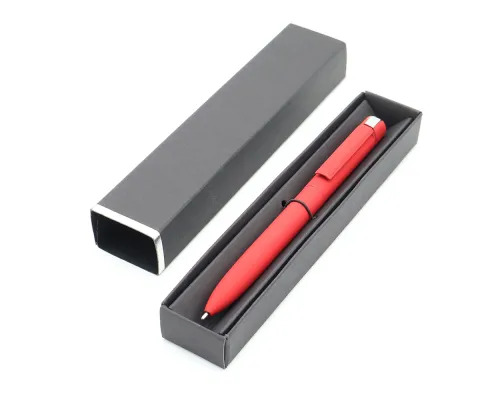 Ручка Espada в коробке Cradle чёрной с серебристым, красный